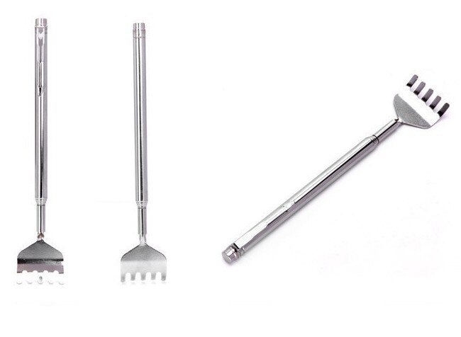 1 stuk praktische, handige, draagbare, verstelbare roestvrijstalen rugkrabber, telescopische zakmassage