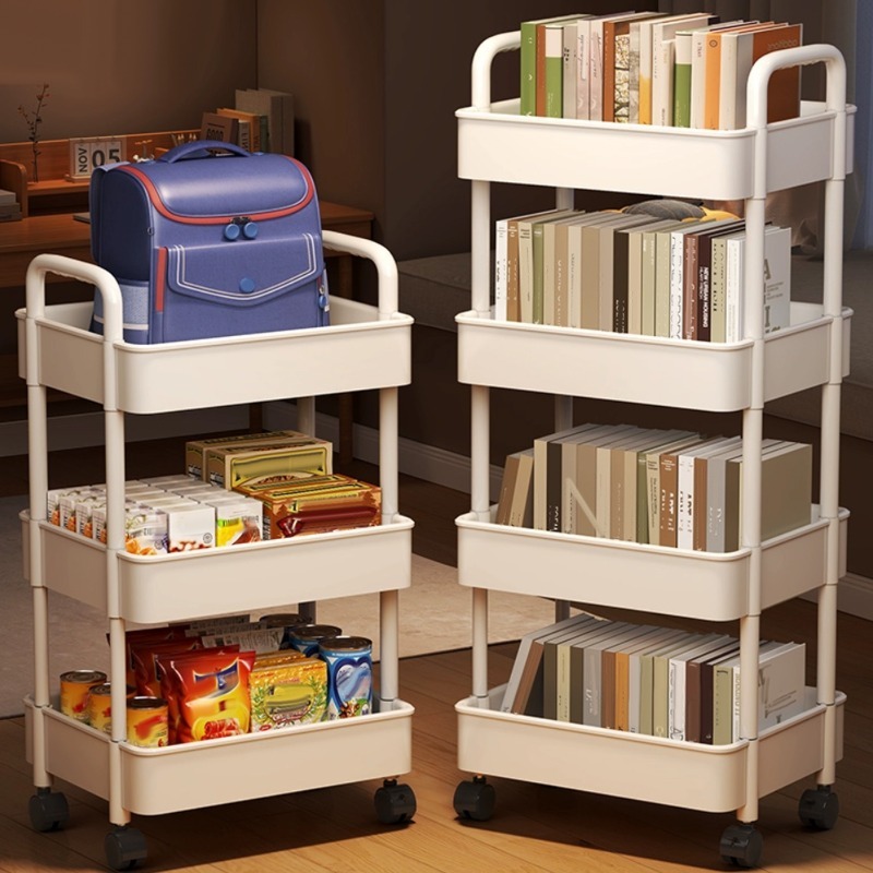 3/4/5Tier Multi-Functional Storage Rack Heavy Duty Organizer Small Cart with Wheels Kitchen Bathroom Storage Trolley Snacks Rack