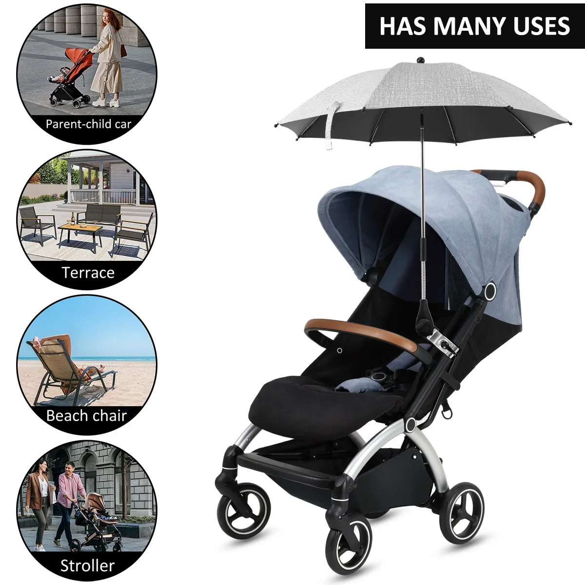Universal baby car stroller umbrella, adjustable shade umbrella, uv sunshade for strollers, sun visor, portable sunshade item