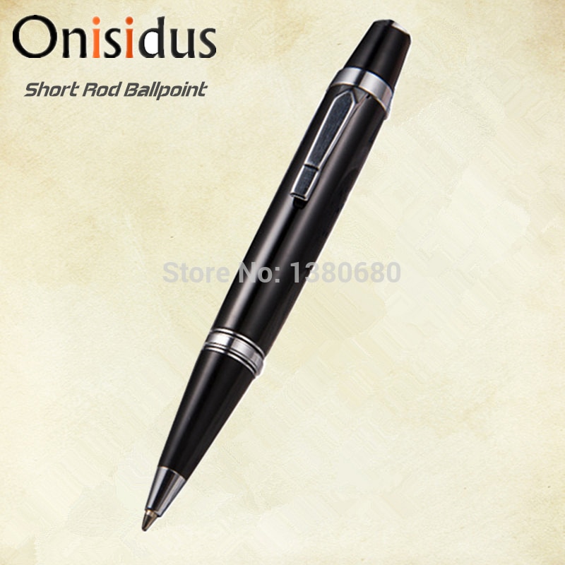 Luxury Black Ballpoint pen short handle school supplies blance mini mb ball pen Silver clip and trim