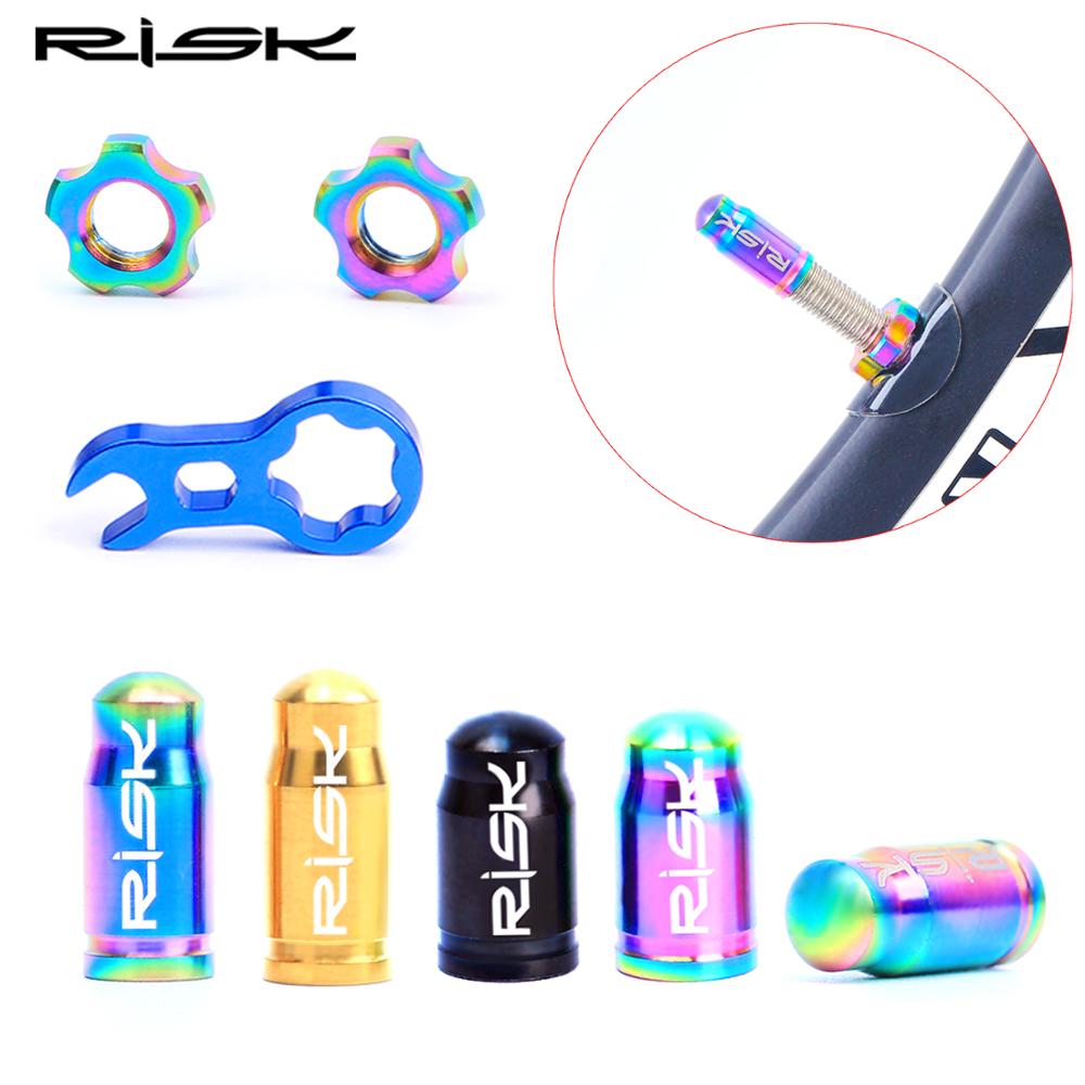 Risico FV55 AV55 Weg Mountainbike Fiets Titanium Presta Schrader Valve Cap Nut Wrench Stofkap