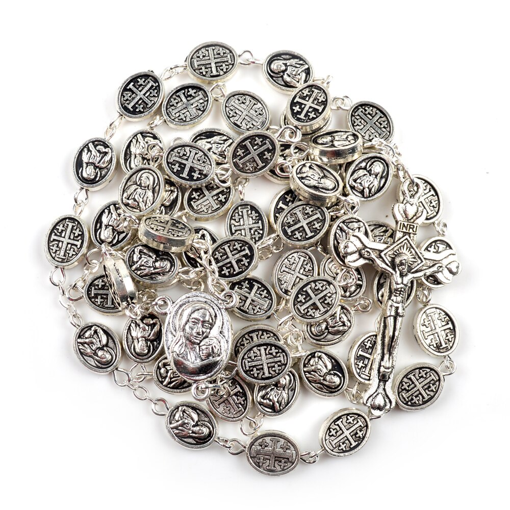 Best Selling St Benedict Bead Rosary Zinc Alloy Bead Centerpiece Crucifix