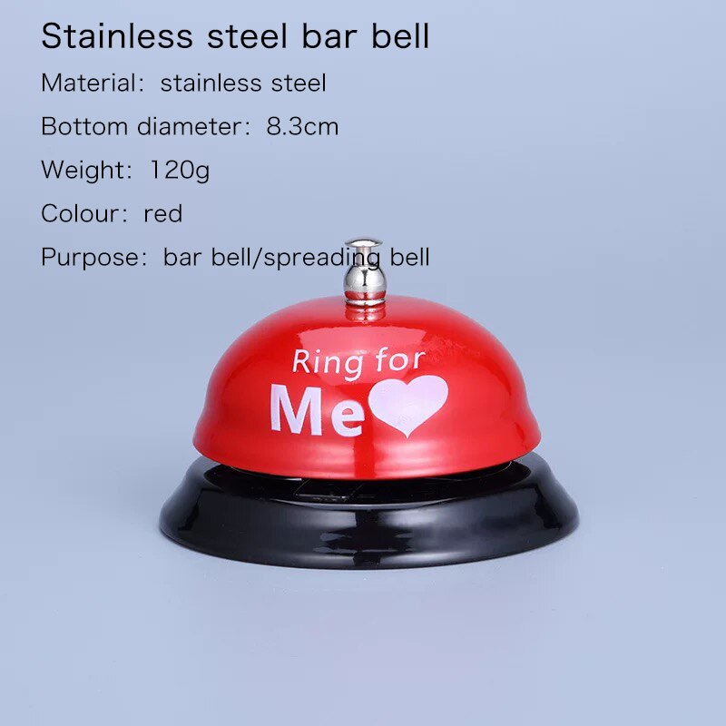 Bar soul bar ringer bell service kit reminder food grade 304 rustfrit stål call bell køkkenudstyr bar værktøj: Rød klokke