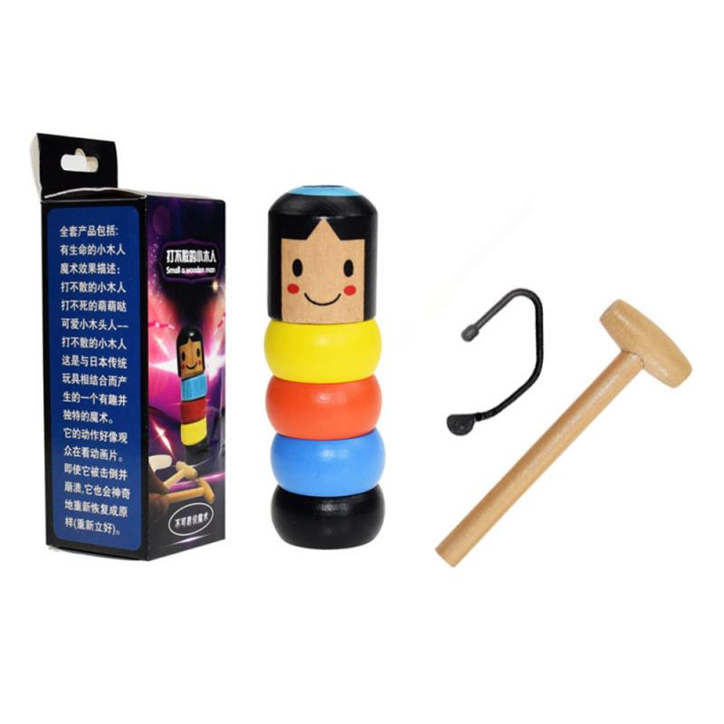1 stücke Von Unsterblich Unzerstörbar Holz Mann Geheimnis Tricks Spielzeug Straße Bühne Requisiten Keine Pause Kleine Holz Menschen Lustige Spielzeug
