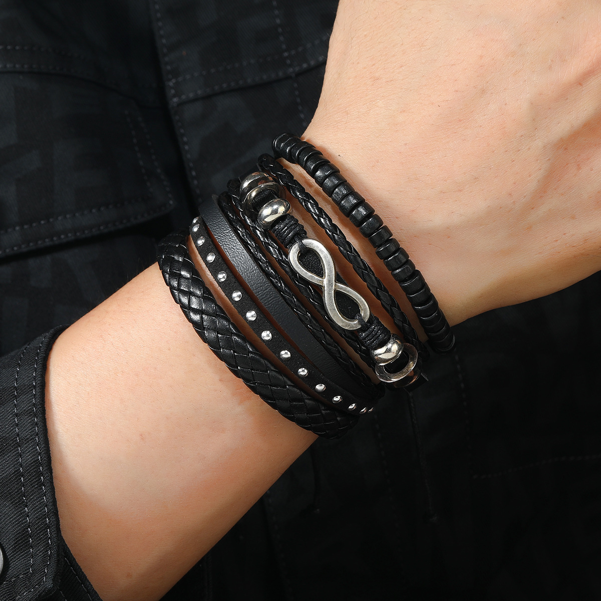 6/4PCS 3 Stijl PU Wodeen Gevlochten Wrap Lederen Armband voor Mannen Vintage Leven Houten Kralen mode Mannelijke Armband