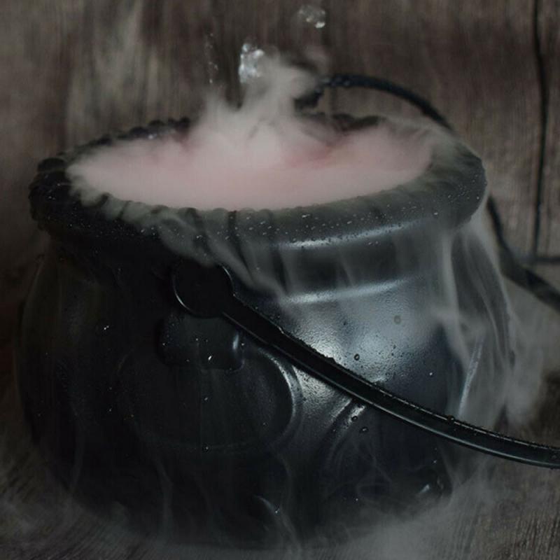 Humidificador LED para máquina de humo de Halloween, decoración que cambia de Color, decoración DIY para de Halloween, de escena, juguete de broma, nebulizador de caldero