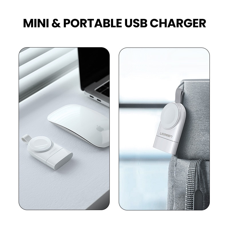 Ugreen Drahtlose Ladegerät für Apple Uhr Ladegerät Serie 5 4 3 2 1 Tragbare MFi USB Ladegerät Für Apple 3 magnetische Drahtlose Lade