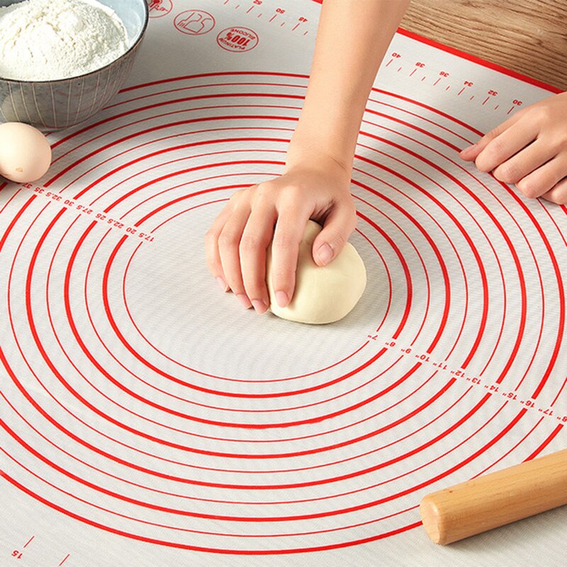 Reusable Silicone Baking Mat For Rolling Dough Pad Pizza Maker Pastry Kitchen Gadgets Bakeware Kneading Pad Accessories