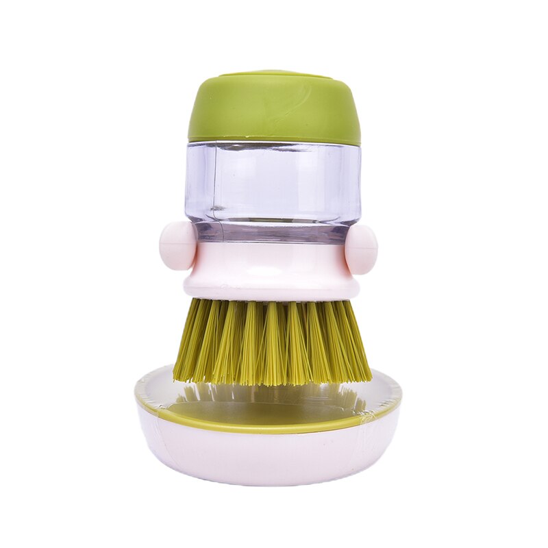 1 Limpieza de PC cepillos plato lavado herramienta dispensador de jabón recargable sartenes tazas cuenco para el pan depurador utensilios de cocina Accesorios: green