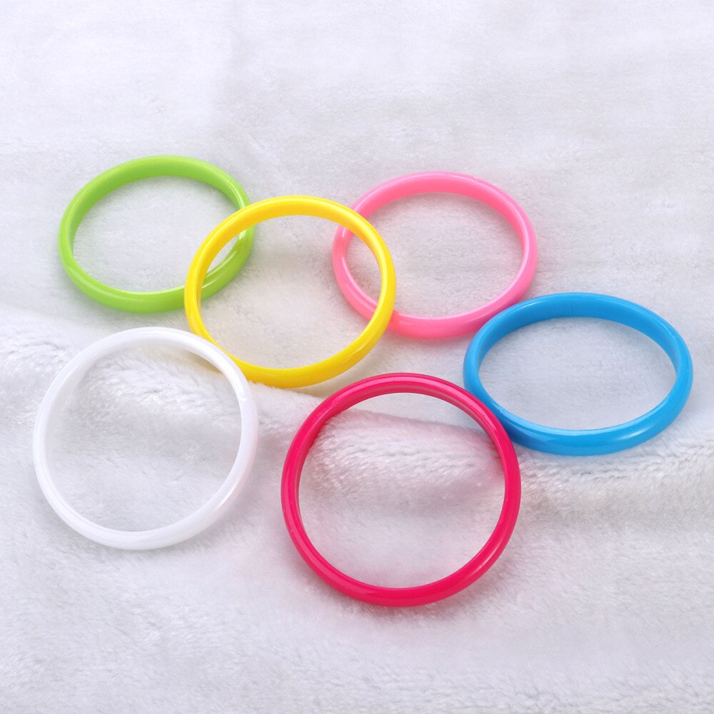 6 uds. De pulseras de plástico de , pulsera de Color caramelo para mujeres y niños (Color al azar)