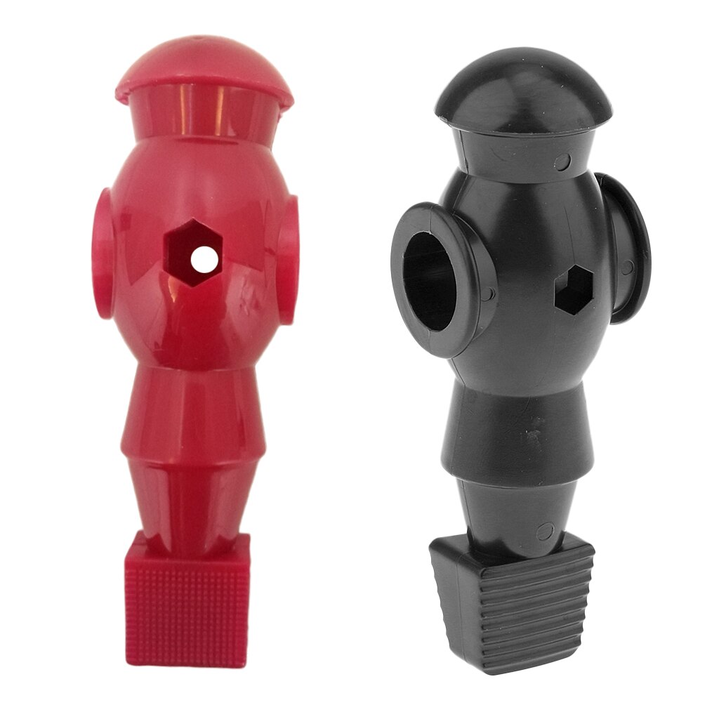 Set of 2 Foosball Man Table Football Soccer Player Replacement Spare Parts for Dynamo Table Black & Red