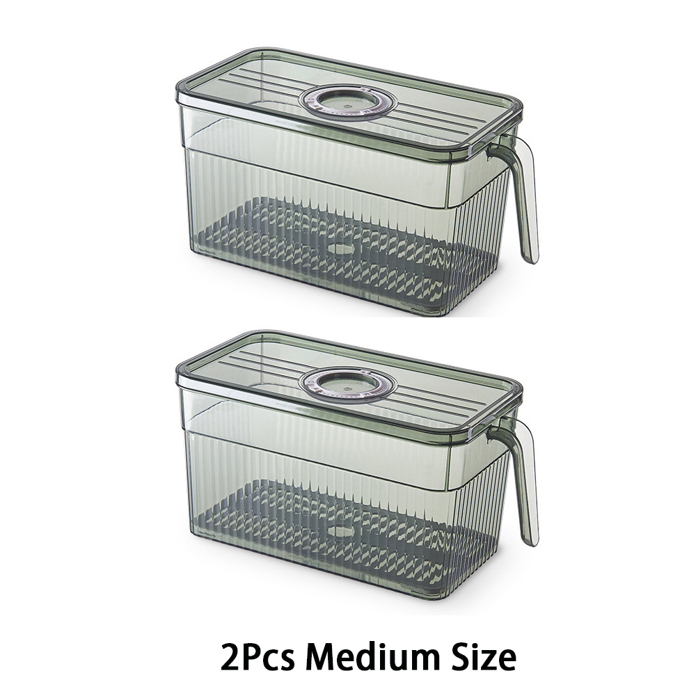 Kitchen Food Storage Box Large Food Container Fridge Storage Box Fridge Container Fruits Container Vegetable Storage Container: 2Pcs Medium Size