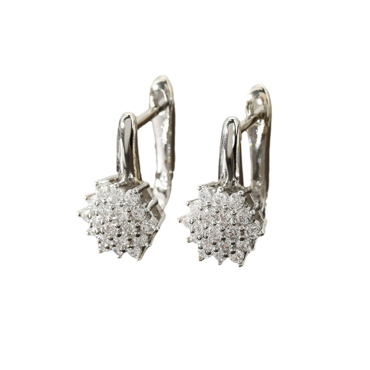 ZAKOL Fashion Rose Gold Color Flower Hoop Earrings dla kobiet CZ Crystal Zircon Earring Brincos: Imitacja pokryta rodem