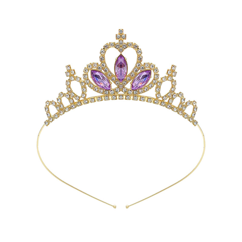 Zanlloy Kids Rhinestone Tiara Princess Headband for Girls Birthday Accessories Bridal Crystal Crown Tiara Wedding Hair Jewelry: Platinum Plated