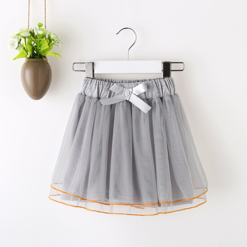 girl skirts Classic Lace body black white girls tulle skirt pettiskirts Children's Clothing 5-9 year: Gray / 5T