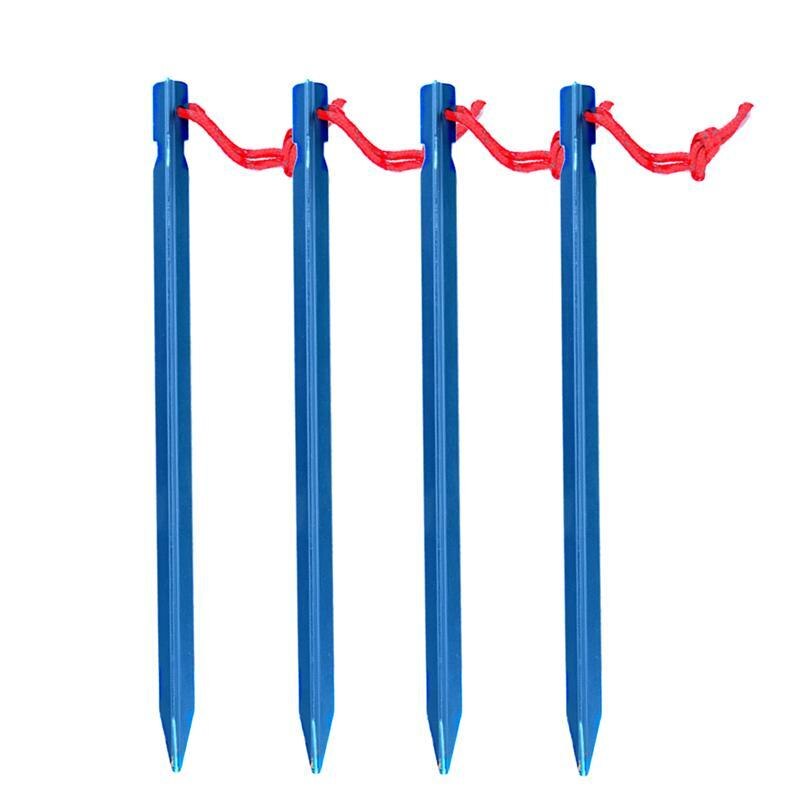 4 Stuks Outdoor 23Cm Ultralichte Aluminium Nagels Camping Haringen Tent Stake Nagels Voor Outdoor Camping picknick: Blue