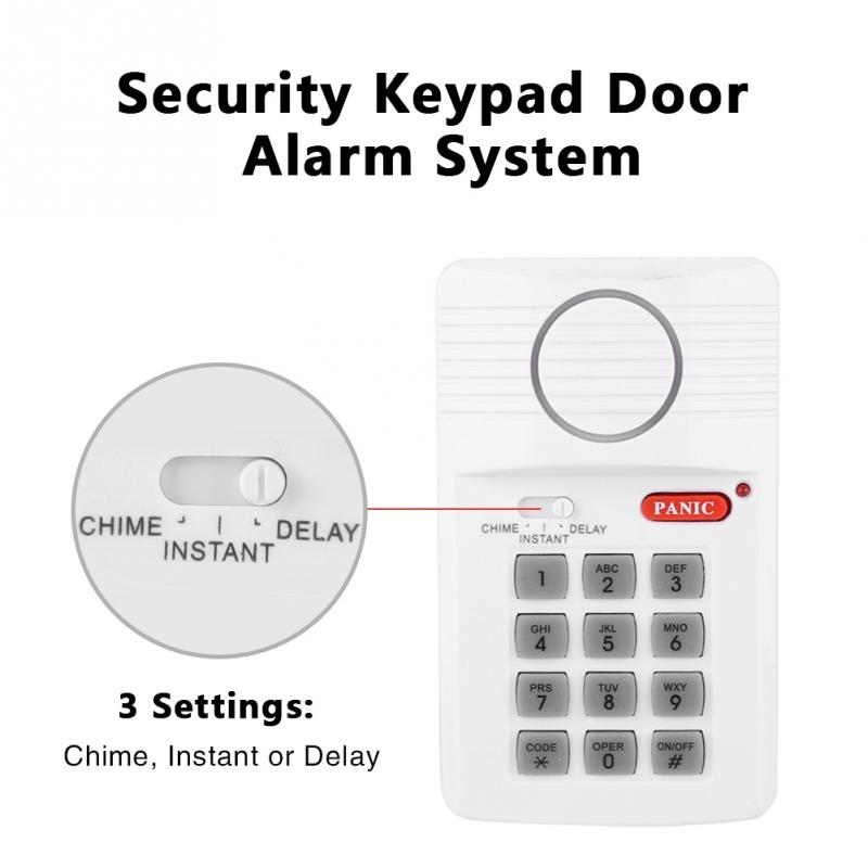 Security Keypad Door Window Alarm System 3 Settings with Panic Button for doors sheds garages or sliding doors window door senso