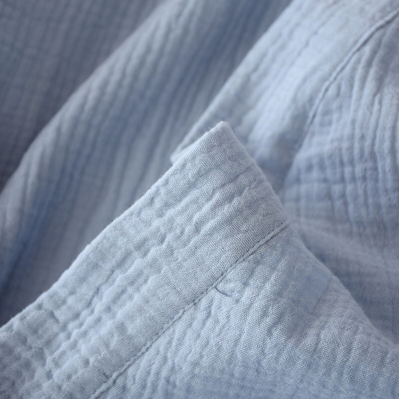 Koselig sommer ren bomull kimono badekåper menn crepe 100%  bomull uformelt mannlige badekåper lange ermer spa japanske badekåper til menn