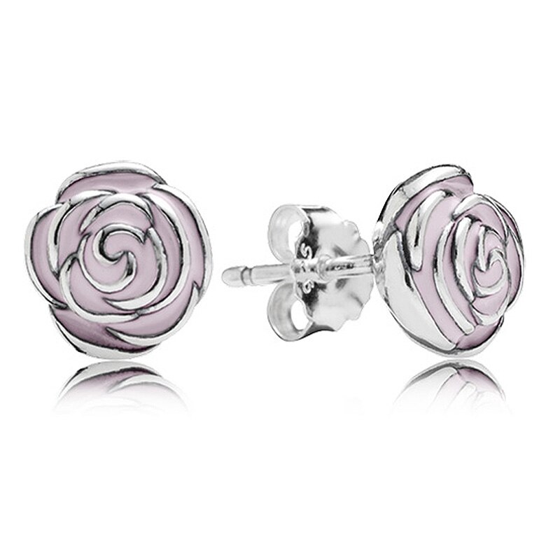 925 Argento sterlina Rosa Smalto Giardino Abbagliante Margherita Fiore di Magnolia Fiore Forget Me Not Orecchino di Modo Per Le Donne del Regalo Dei Monili: 10