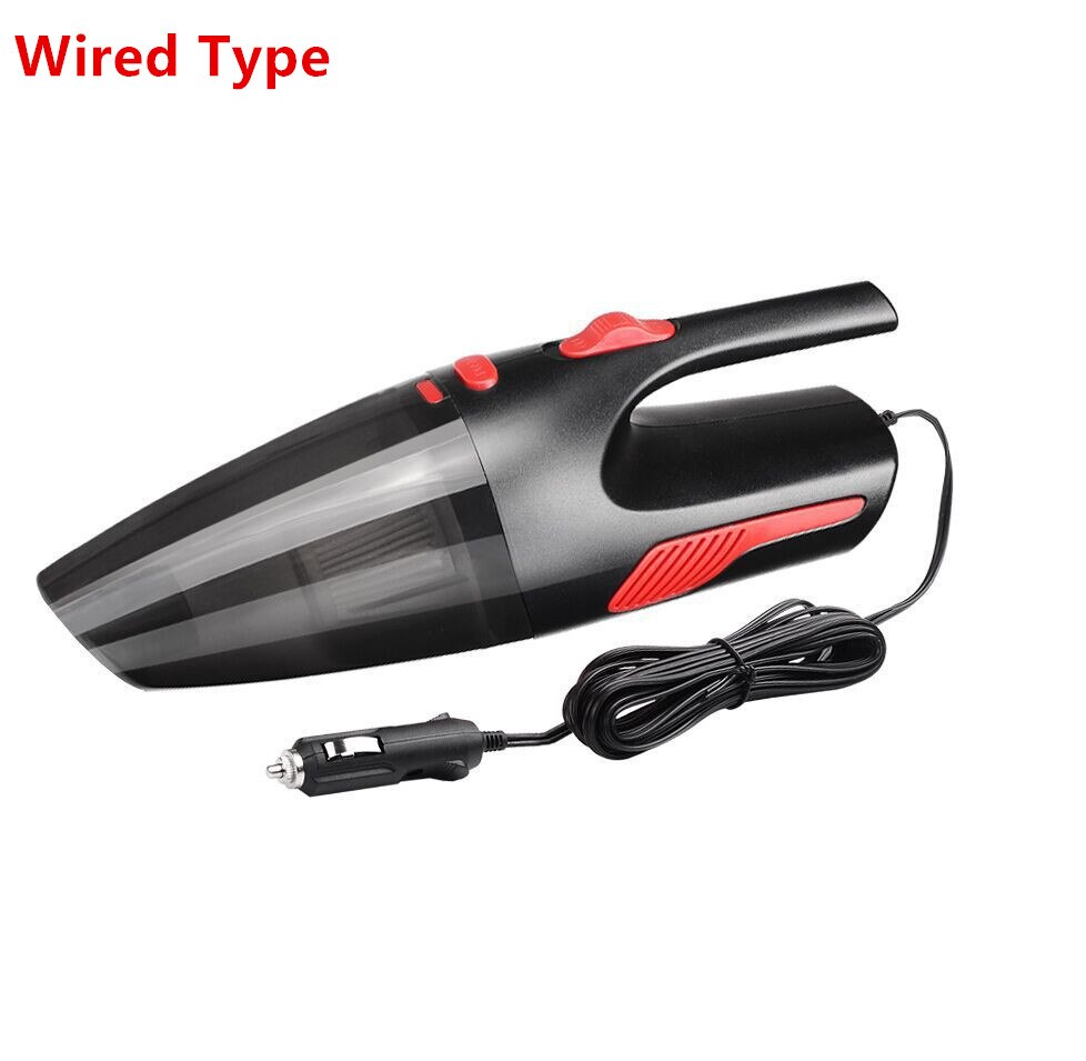 Handheld Vacuum Cordless Powerful Cyclone Suction Portable Rechargeable Car Vacuum Cleaner Quick Charge for Car Home Pet Hair: Wired Black