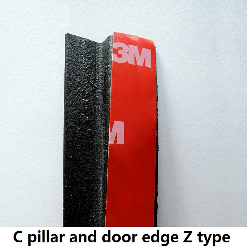 2 metros Z tipo 3M adhesivo sello de goma del coche relleno adhesivo de alta densidad tira de sellado para puerta de coche aislamiento de ruido accesorios de coche: C column