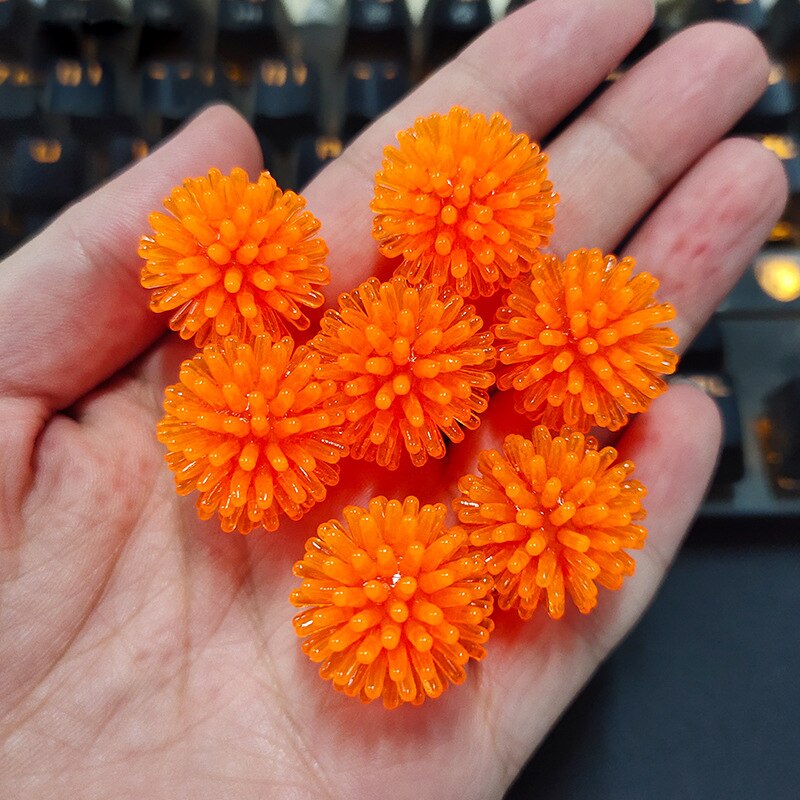 10 pz TPR Bayberry Ball Hedgehog Mini Massage Ball per Yoga Foot Massage Ball Vent Decompression Soft Squishy Squeeze Fidget Toy: Orange