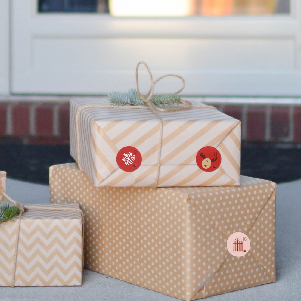 10 Vellen Zelfklevende Afdichting Stickers Kerst Cadeau Verpakking Zak Stickers