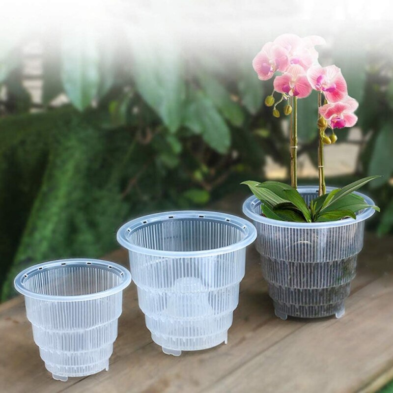 Vasi di orchidea in plastica trasparente con fori vaso di fiori trasparente piante succulente piante carnose contenitore decorazioni da giardino