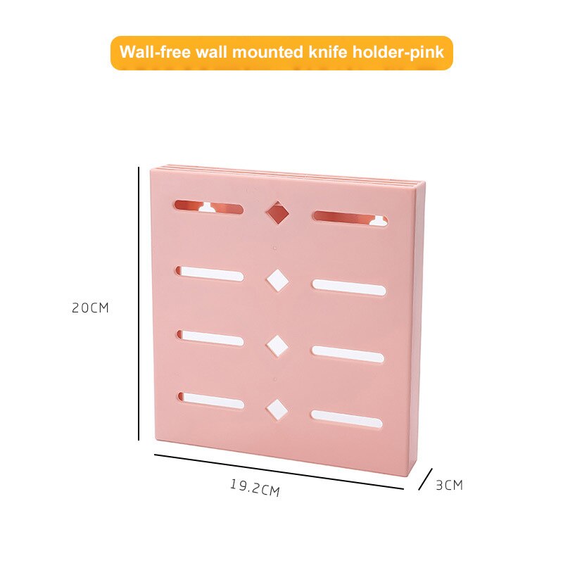 Soporte de plástico para cuchillos de cocina, Soporte múltiple montado en la pared, bloques para organizar cuchillos, herramienta de cocina, accesorios para cuchillos: 03
