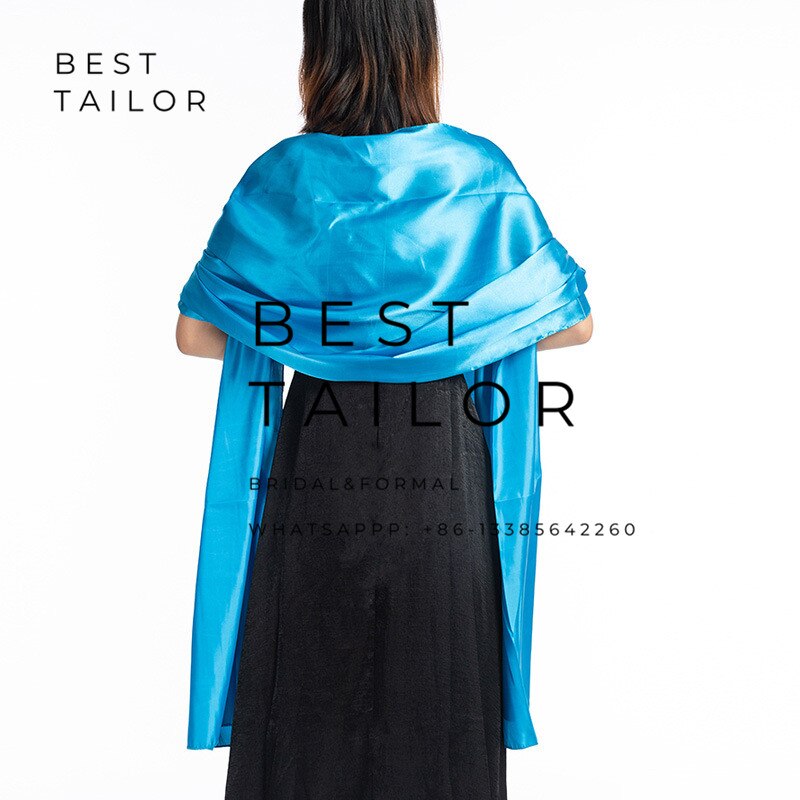 Châle de Mariage blanc boléro mère de la mariée chauffe épaules pour demoiselle d'honneur bal haussement d'épaules accessoires de Mariage Mariage femme: Blue