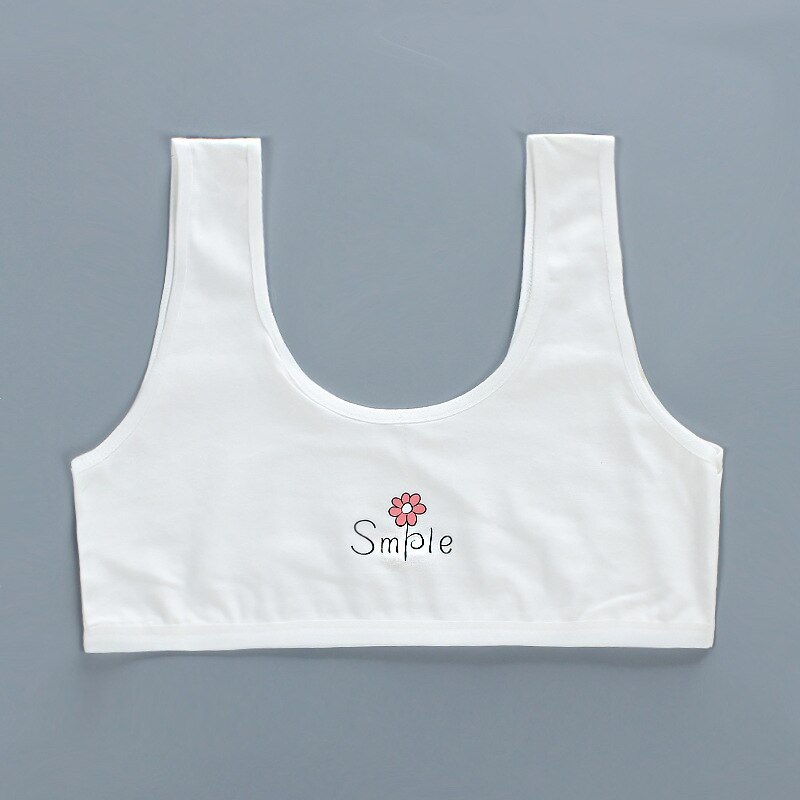 5 pz/lotto ragazze Lingerie adolescenti cotone allenamento reggiseno biancheria intima doppio strato Anti Bump Vest mezze parti superiori vestiti Junior senza coppa Tee