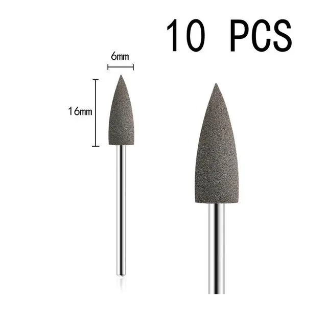 10 teile/satz Silikon gummi Polierer Schleifen Kopf 2,35mm Schaft Nagel bit Nagel Elektrische Maniküre Bohrer Maschine Zubehör