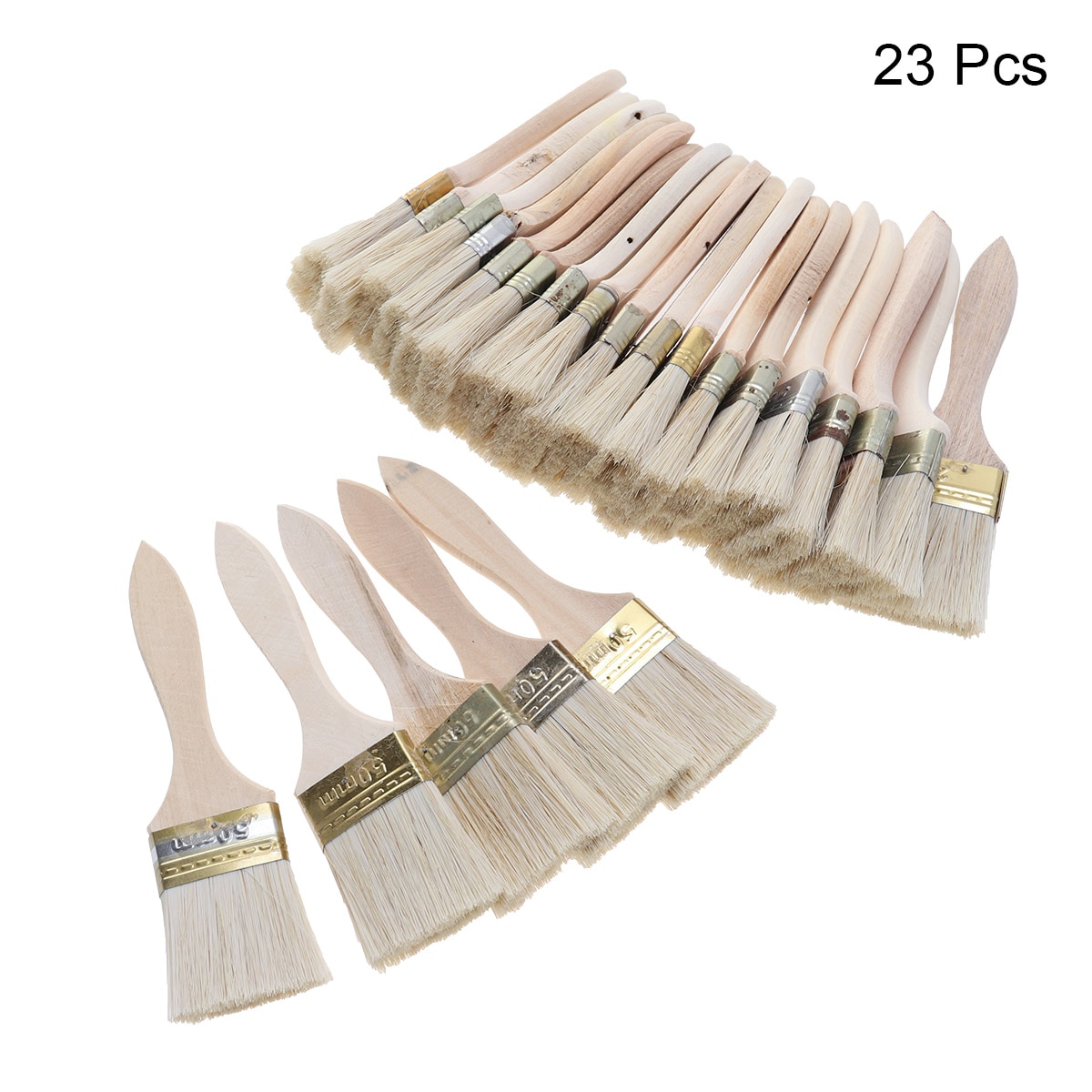 23 stk malingbørster holdbart træhåndtag børste premium malereværktøjsbørste til møbler hjem vægmaleri