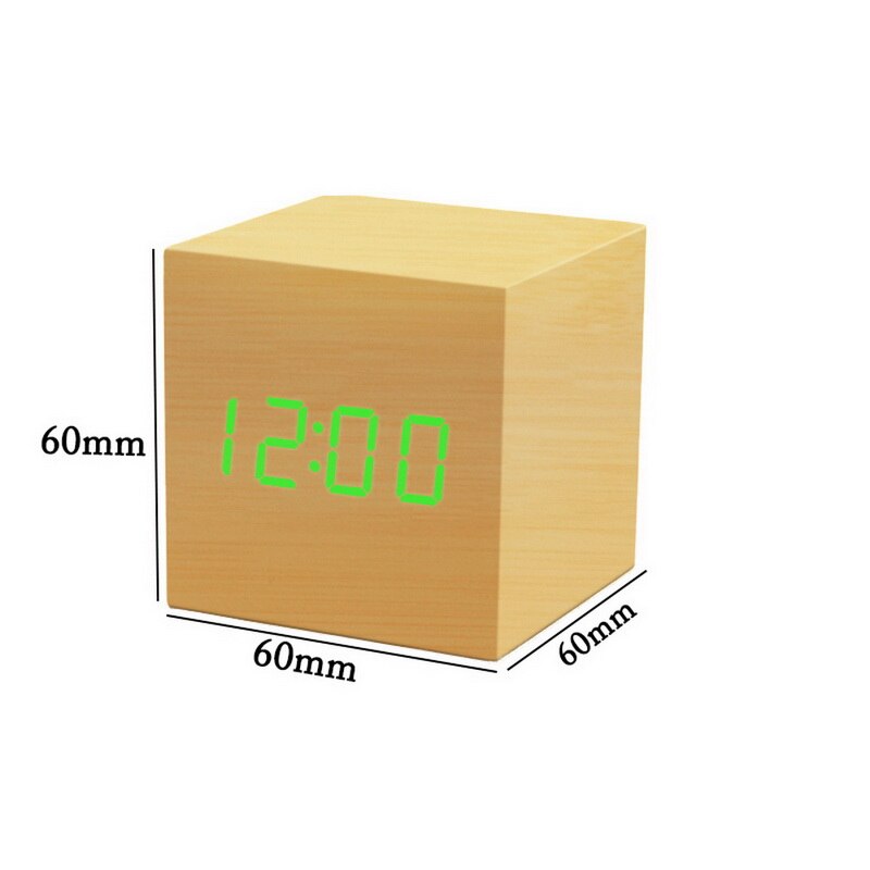 Voice Control LCD Screen Thermometer Clocks indoor Humidity Monitor Electronic Digital Display Temperature Alarm Clock Calendar: yellow green