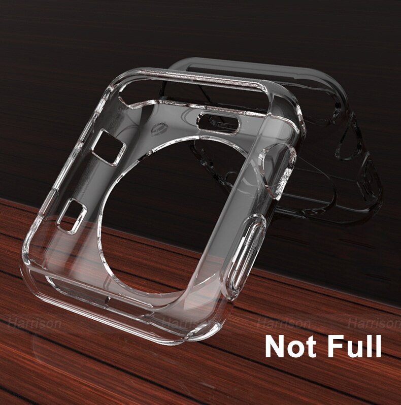 Transparent Cover for Apple Watch Series 6 SE 5 44MM 40MM 360 Full Soft Clear TPU Screen Protector Case for iWatch 3 2 42MM 38MM: Not Full Cover / Series 123 42MM