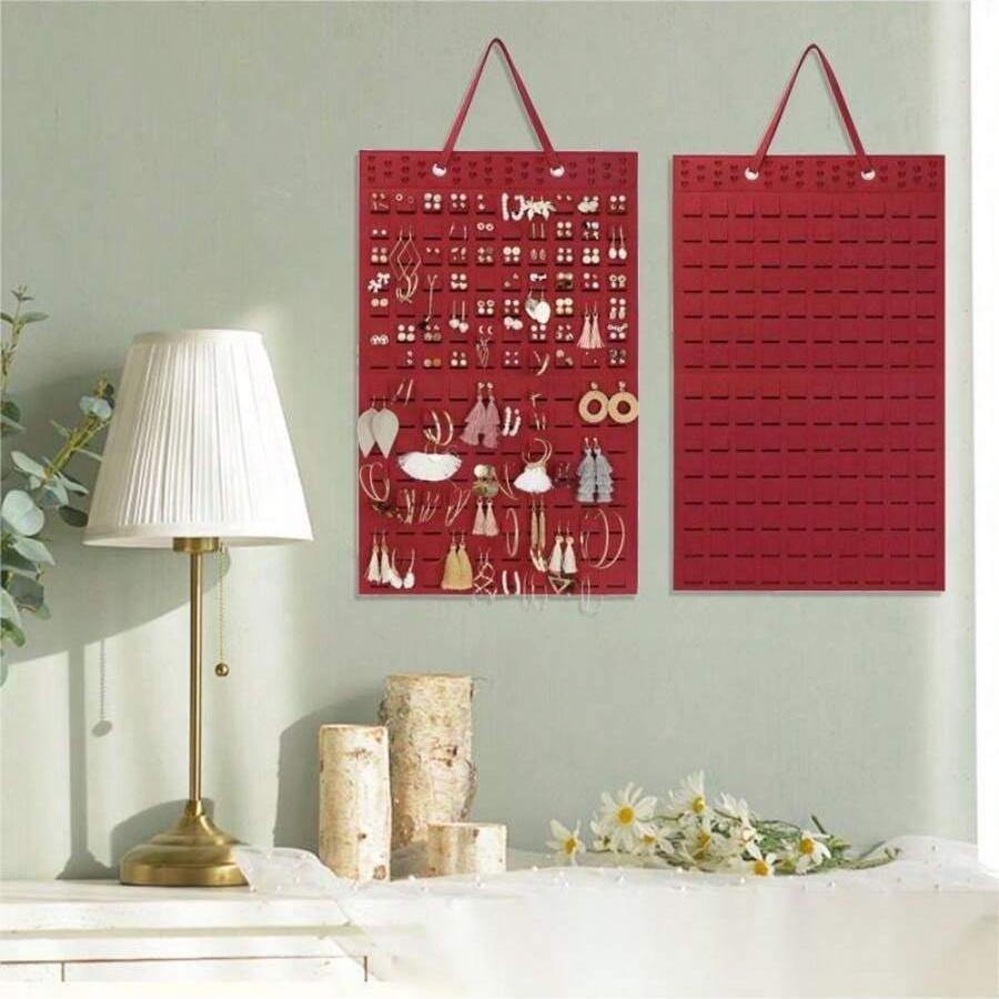 300Pairs Hanging Jewelry Organizer Bag for Earrings Necklace Bracelets Display Storage Double Sided Felt Rotating Hanger Joyero