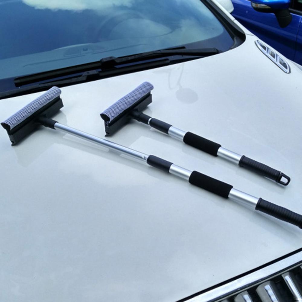Car Glass Scraping Retractable and Detachable Handle Windshield Squeegee Rubber and Sponge Cleaning Tool