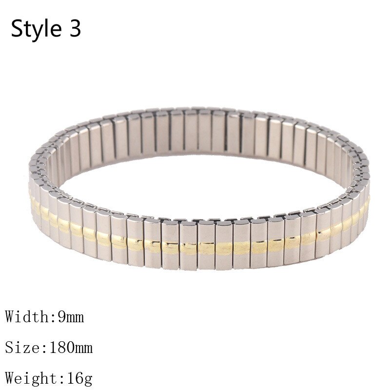 Rvs Mannen En Vrouwen Bangle Dunne Rand Elastische Stretch Energie Sport Germanium Italiaanse Charme Smart Armband Manchet Mode