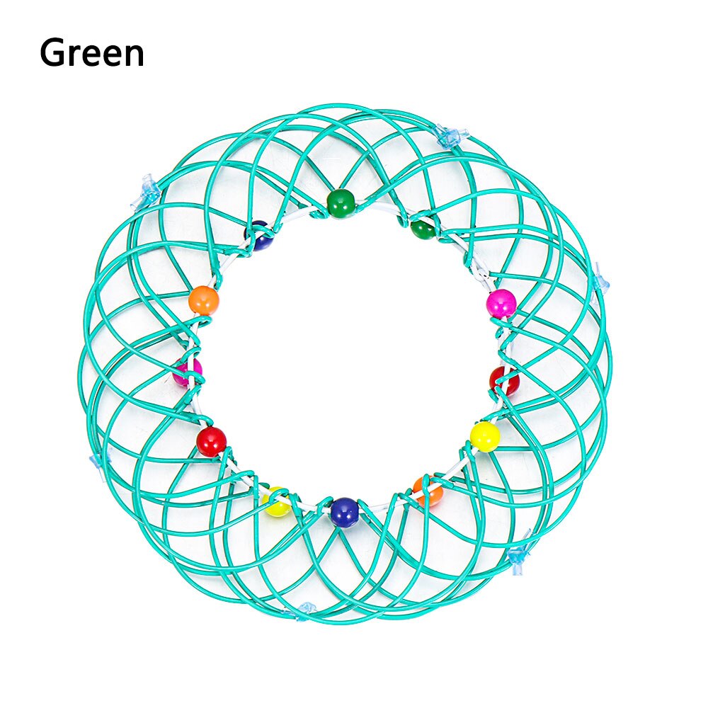 1PC Magie Mandala Blume Korb Spielzeug Mehrere Änderungen Magie Eisen Hoop Spielzeug Angst Relief Leicht zu Tragen Kreative Finger spielzeug: Green