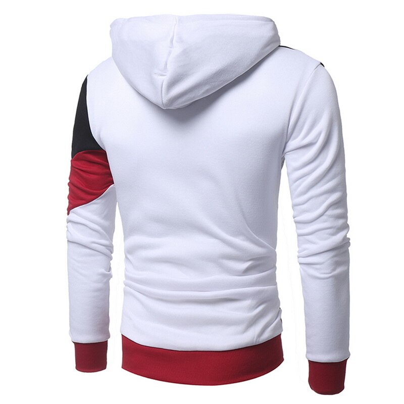 Brand Men Hoodies Winter Autumn Warm Fleece Male Casual Hoodie Sweatshirts Men's Patchwork Streetwear Tops Red