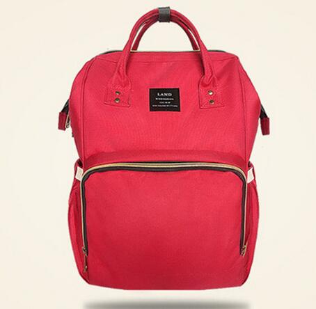 LAND Baby Bag Nappy Bags Large Diaper Bag Backpack Baby Organizer Maternity Bags For Mummy Handbag Baby Nappy Backpack: red
