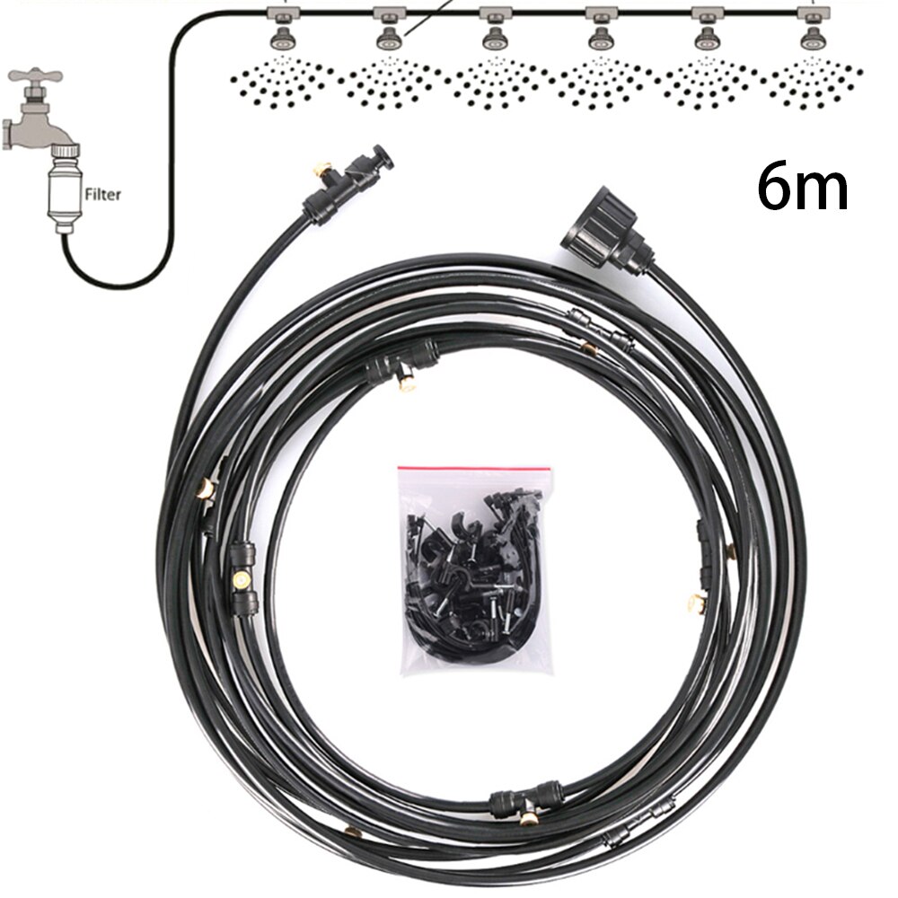 Tuin Spray 6M 9M 12M 15M 18M Irrigatie Sproeier Wit Gazon Patio Kas Zwarte Tuin tool Koelsysteem Kit: A1