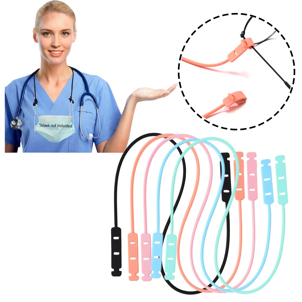 gel di silice Viso Maschera Cordino A Portata di mano Conveniente di Sicurezza maschera Resto Titolare Orecchio Corda Appesa Al Collo Maschere di Catene Della Collana di Modo Cordi