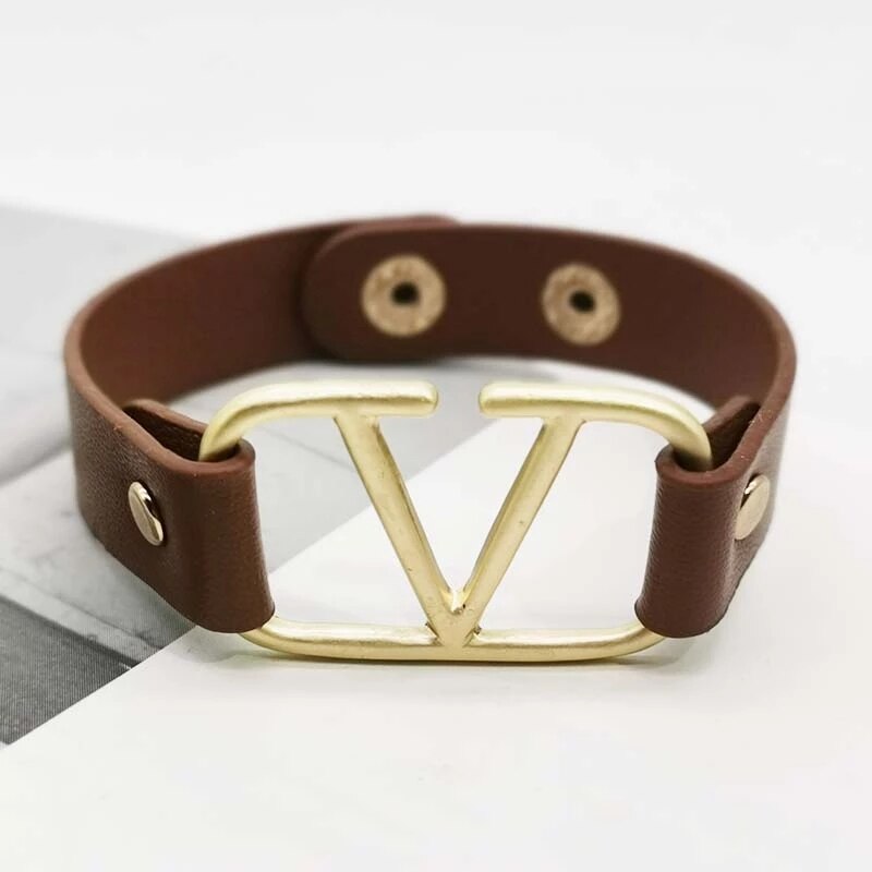 Leather Bracelet Wrap All-Match OL V Word Wide Europe Bracelet For Women Hand Jewelry: 6