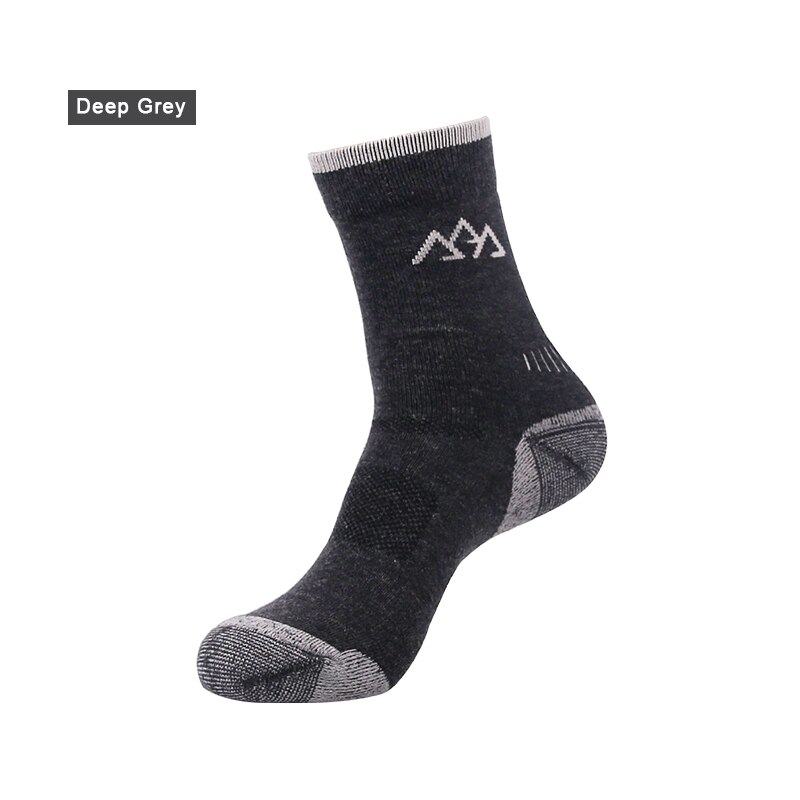 Santo 2 par  s017 herr tjocka ullstrumpor som transporterar andas deodorant anti-kvalster termiska sportskor: Djupgrå 2 par