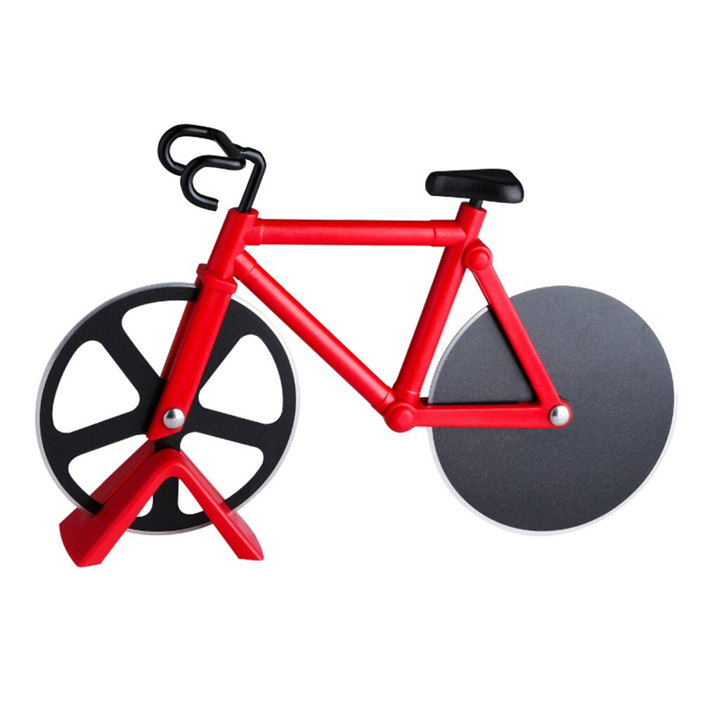Roue de coupe Pizza velo acier inoxydable rouleau velo plastique hachoir a Pizza trancheuse Gadget cuisine coupe Pizza couteaux: Rouge