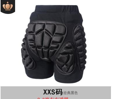 Outdoor Sports Shorts Bottom Padded Adults Kids Skiing Skating Snowboarding Shorts Hip Protective Hip Padded Shorts: black / S
