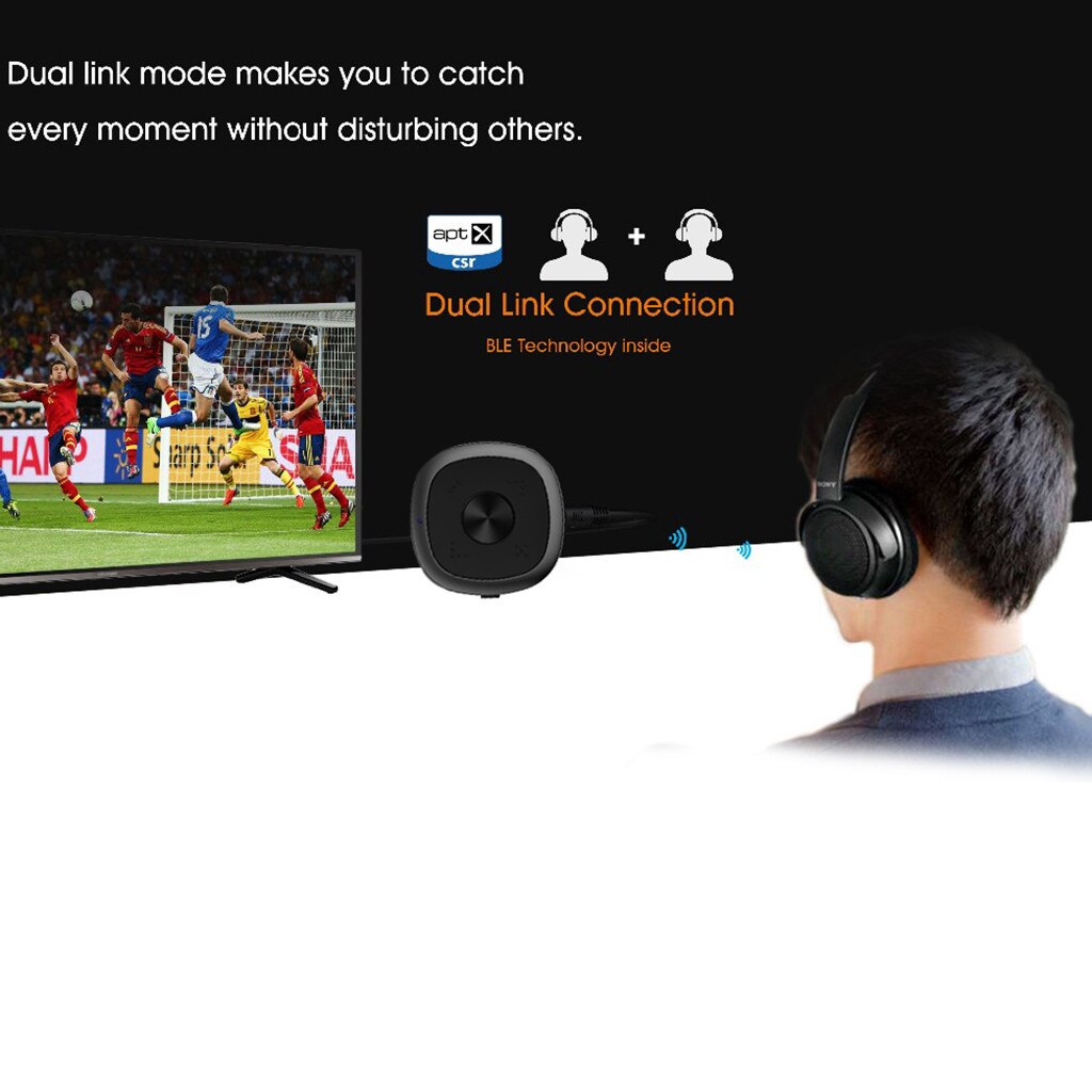 Dual APTX HD Bluetooth Transmitter Receiver With Back Clip 1 To 2 Multi-Pair Bluetooth Adapter 410#2