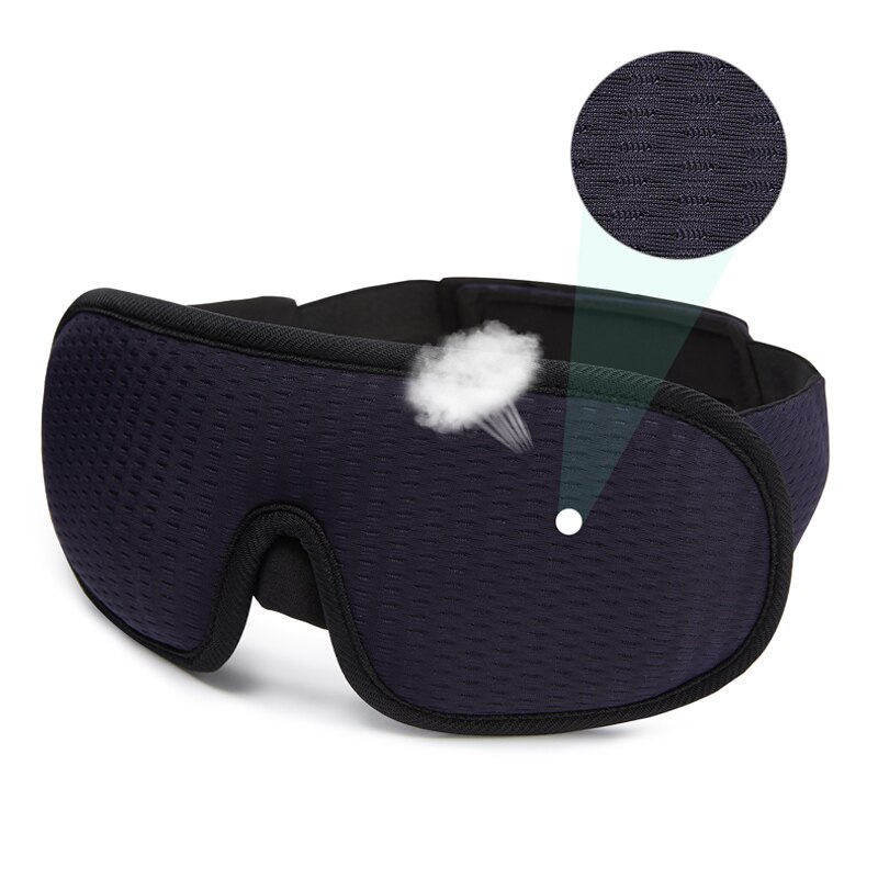 3D Slaapmasker Blokkeren Licht Ademend Zachte Gewatteerde Slaap Masker Voor Ogen Slapen Blindfold Eye Cover Slaapmasker Eyepatch: Navy