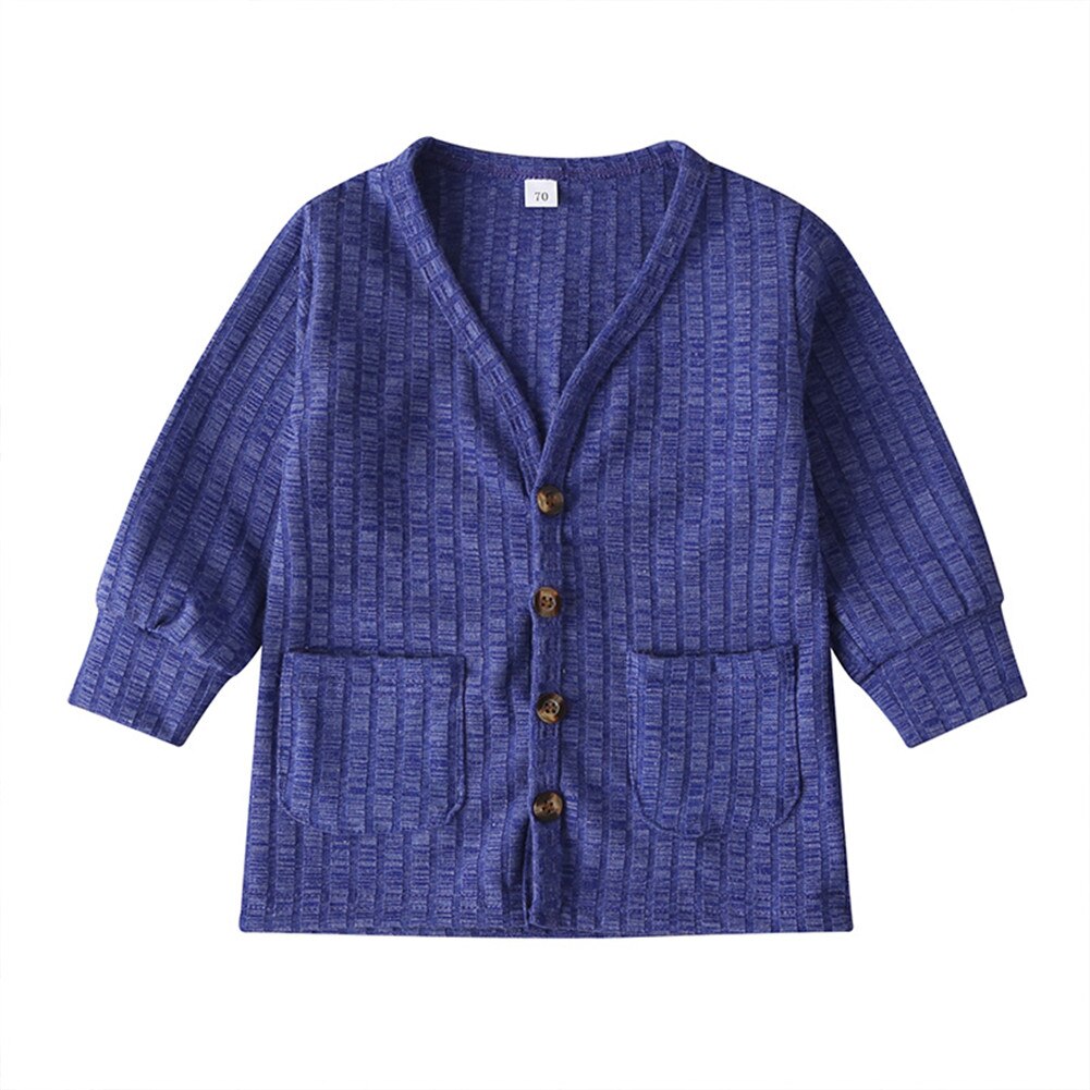 Pudcoco Gebreide Vest Herfst Winter Katoenen Trui Top Baby Kinderkleding Jongens Meisjes Jumper Kinderen Lente Slijtage: Blauw / 24M